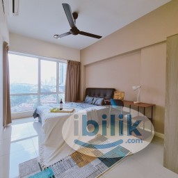 Room Rental in Kuala Lumpur - 【Female Unit】BIG Medium Room Queen Bedded RM 850, Fully Furnished with View, Air-Cond Room included Utilities at Tiara Mutiara, Old Klang Road