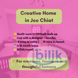 Room Rental in  - 🏠 Rare Joo Chiat Room for Rent - Home for Creatives & Founders