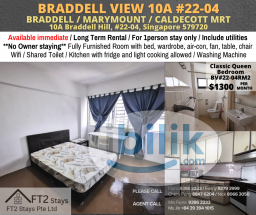 Room Rental in Singapore - Master Room at Braddell View, Toa Payoh