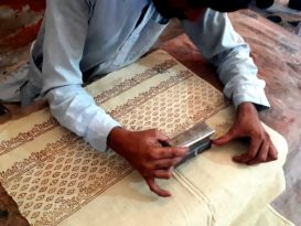 Ajrak Printing workshop, in Bhitshah,Sindh.