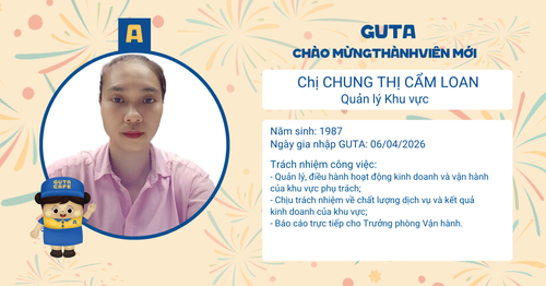 CHÀO MỪNG THÀNH VIÊN MỚI - CHỊ CHUNG THỊ CẨM LOAN