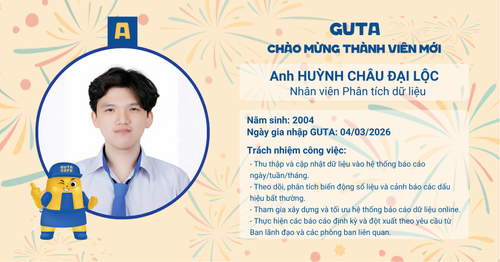 CHÀO MỪNG THÀNH VIÊN MỚI ANH HUỲNH CHÂU ĐẠI LỘC