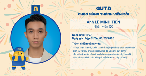 CHÀO MỪNG THÀNH VIÊN MỚI - ANH LÊ MINH TIẾN