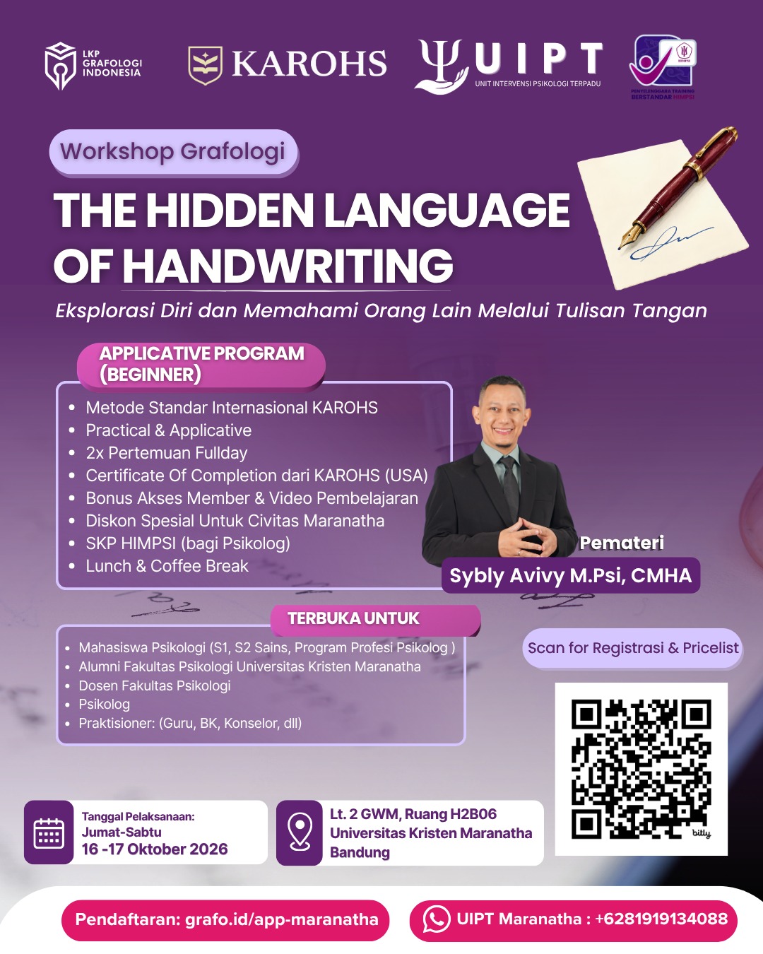 Workshop Grafologi The Hidden Language of Handwriting
