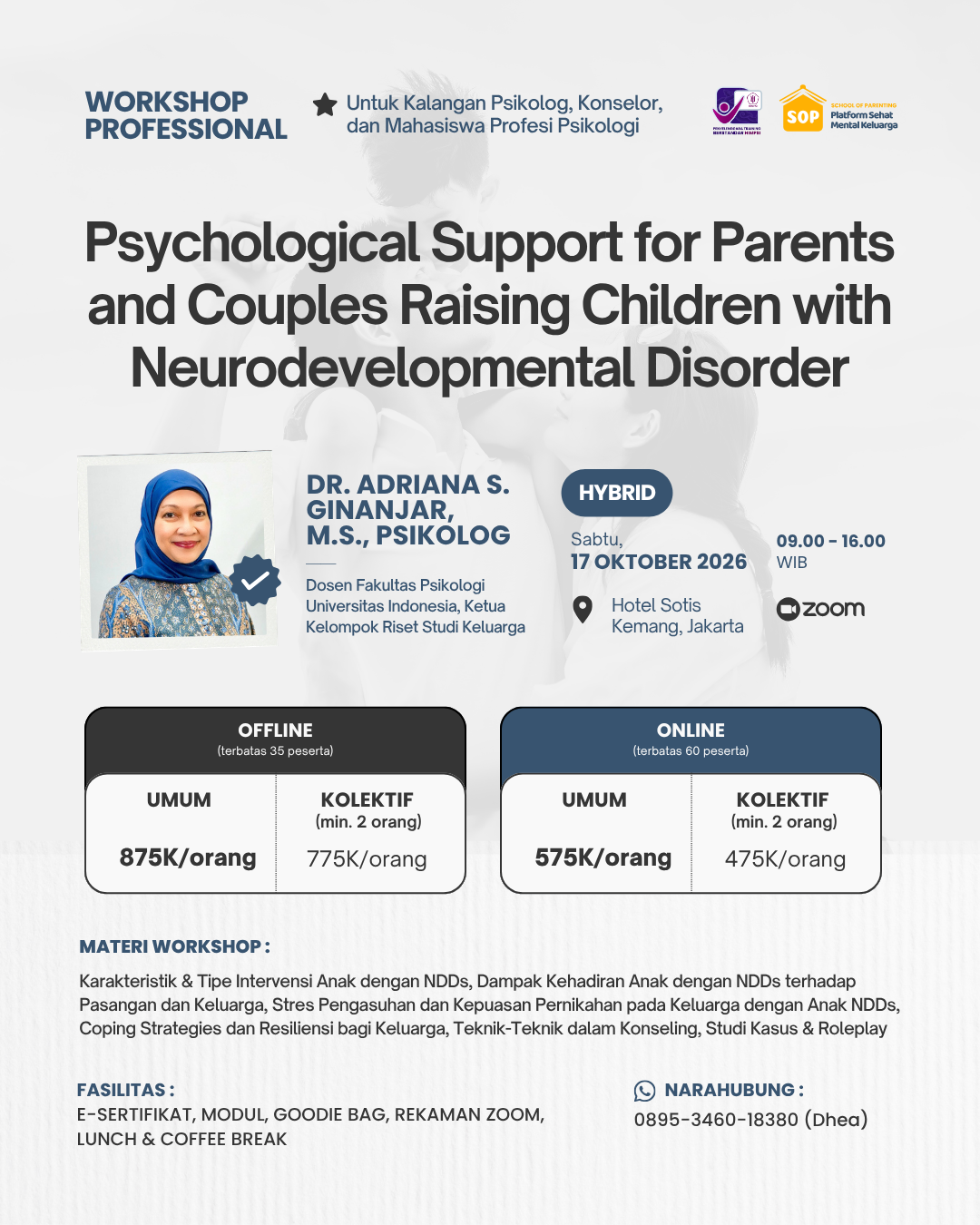 Psychological Support for Parents and Couples Raising Children with Neurodevelopmental Disorder