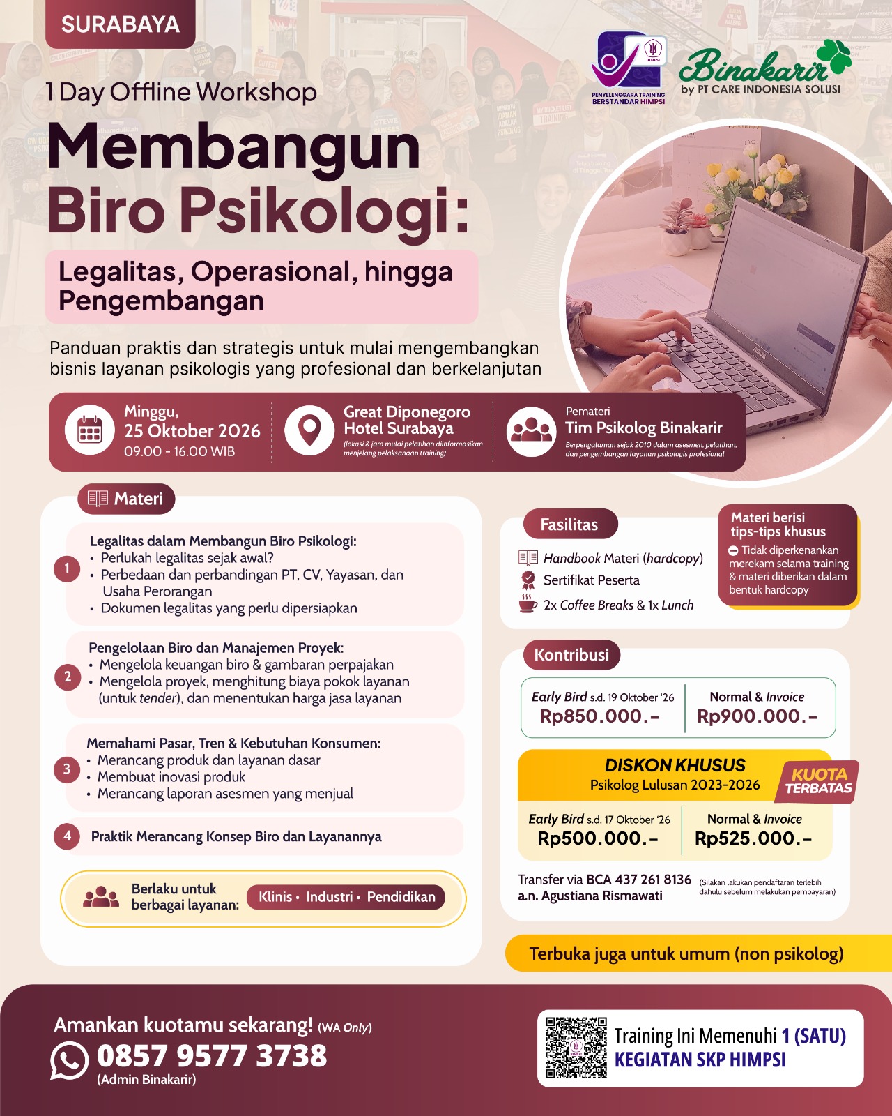 Workshop Membangun Biro Psikologi: Legalitas, Operasional, hingga Pengembangan