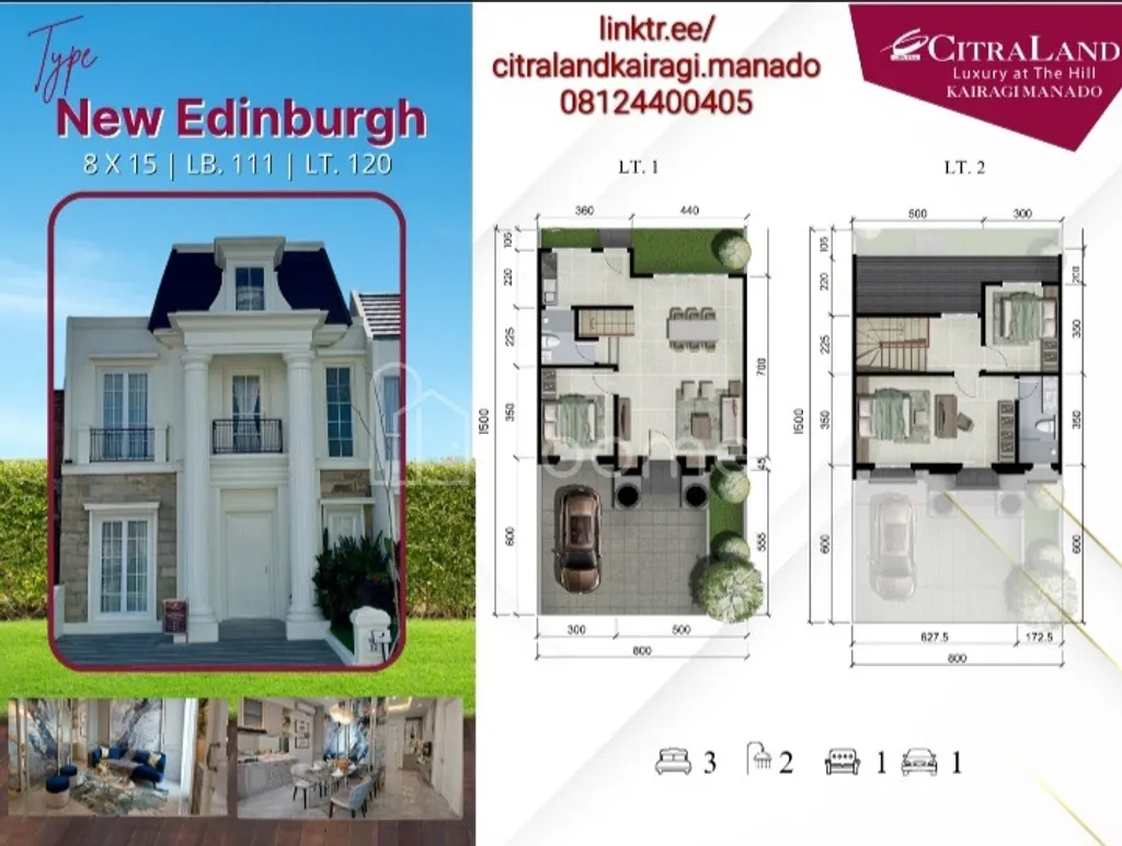 Rumah contoh type new edinburgh,citraland kairagi manado