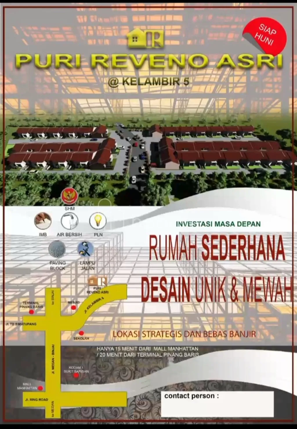 Miliki Rumah Hunian Impian Keluarga Anda Tercinta Bersama Kami Di Perumahan Puri Reveno Kota Medan.