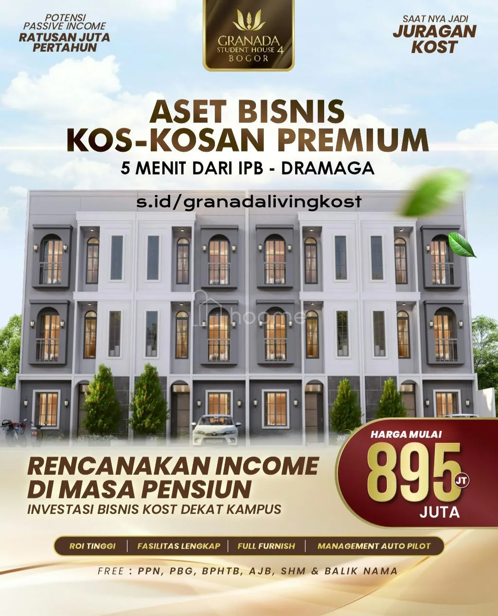 Investasi Rukost Eksklusif Dekat Kampus IPB Bogor