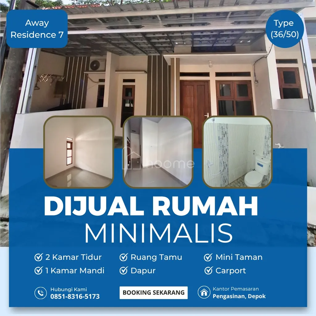 Dijual Rumah Minimalis Termurah (36/50) Siap Huni Promo 1 Juta All in Perumahan Away Residence 7 Depok Hunian Nyaman Bebas Banjir