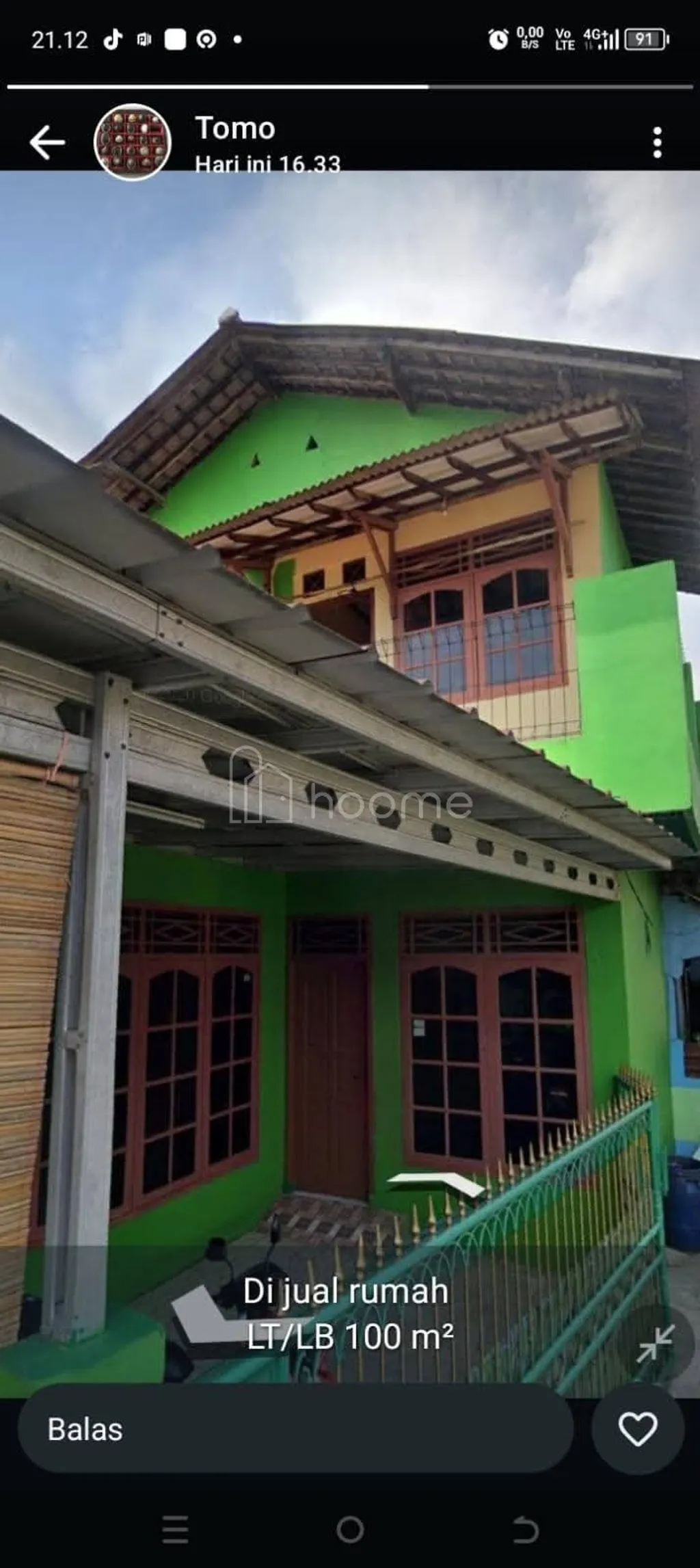 Dijual rumah Kav Bulak Sentul Kota Bekasi
