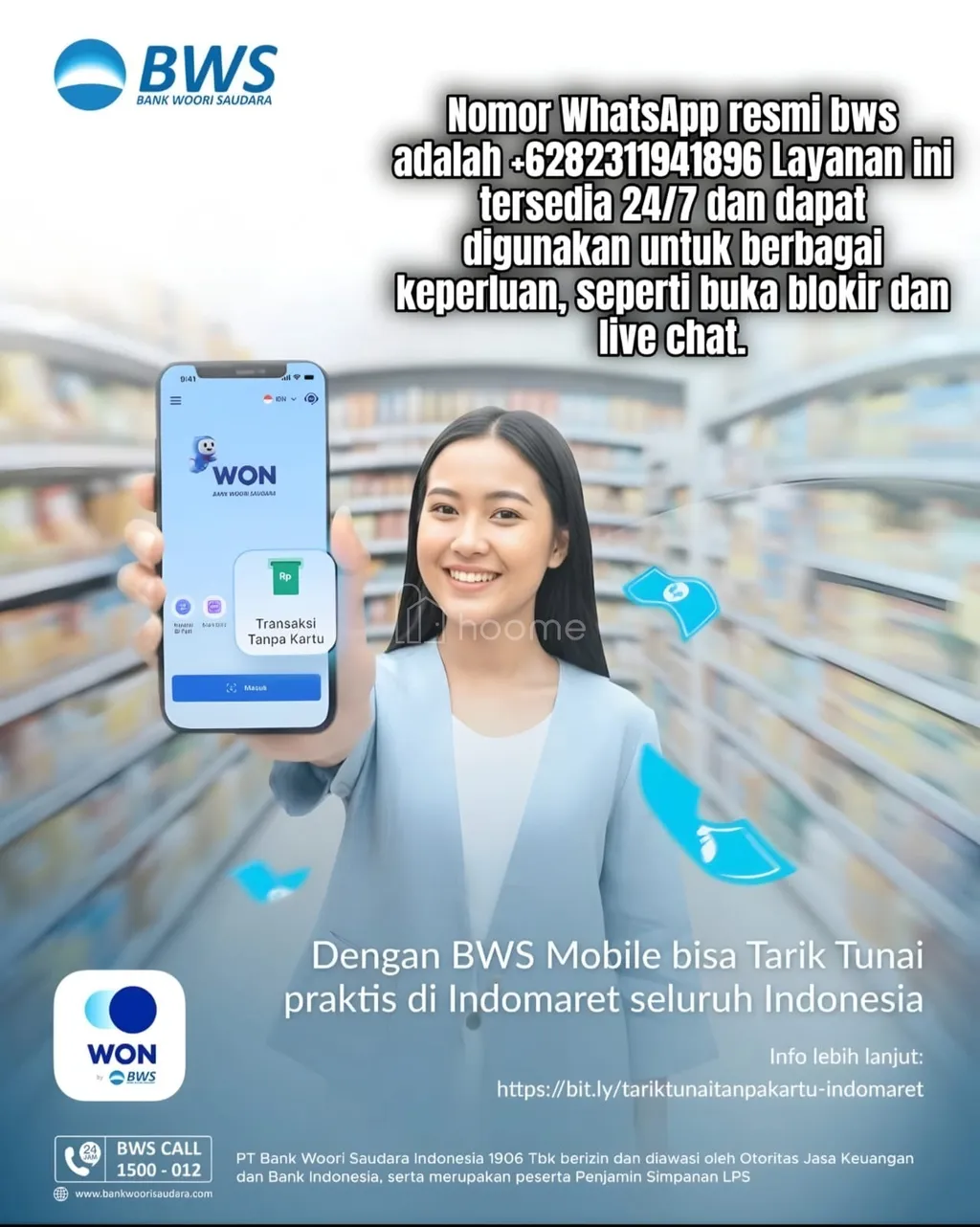 Nomor WhatsApp bank Woori saudara 0823-1194-1896