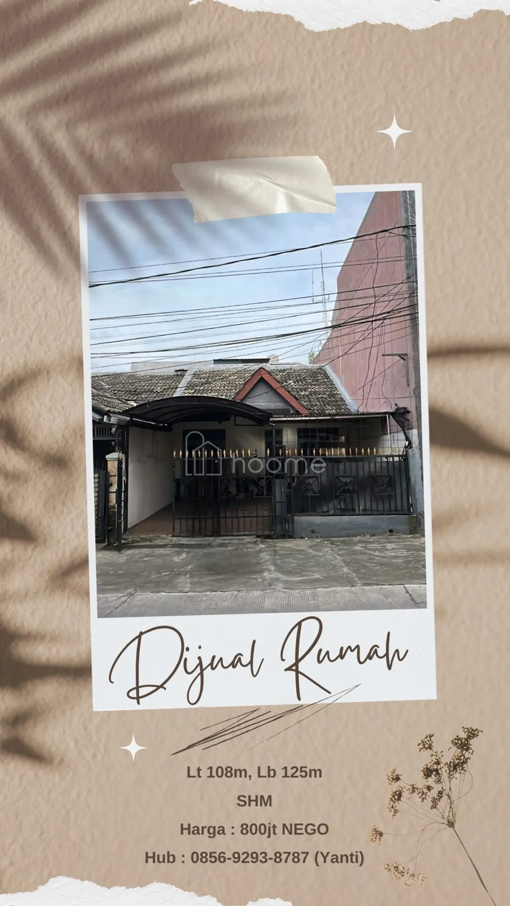 Jual Rumah Taman Harapan Baru Bekasi 