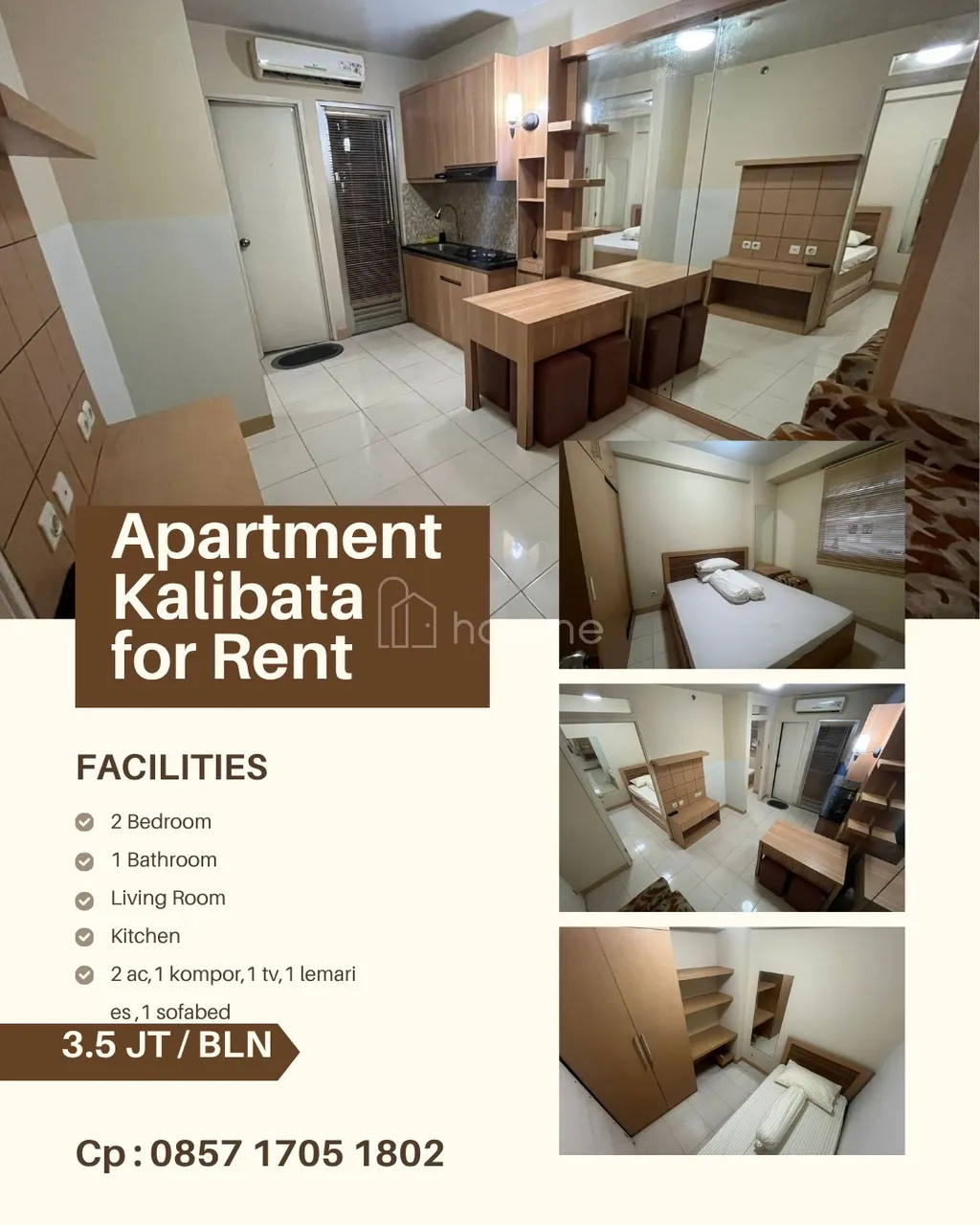 Disewakan apartment kalibata 2 br