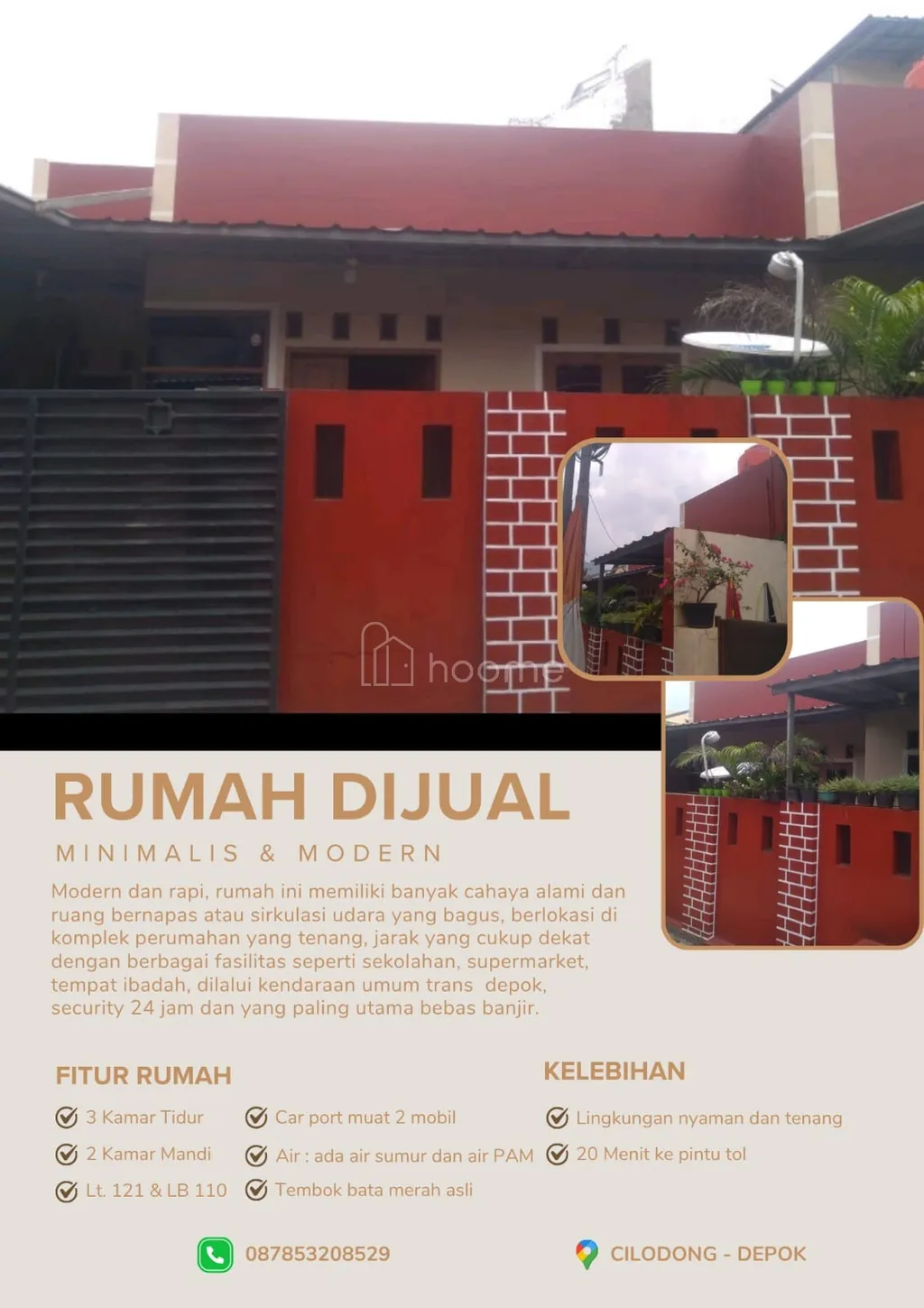 Rumah Minimalis Cilodong Dijual