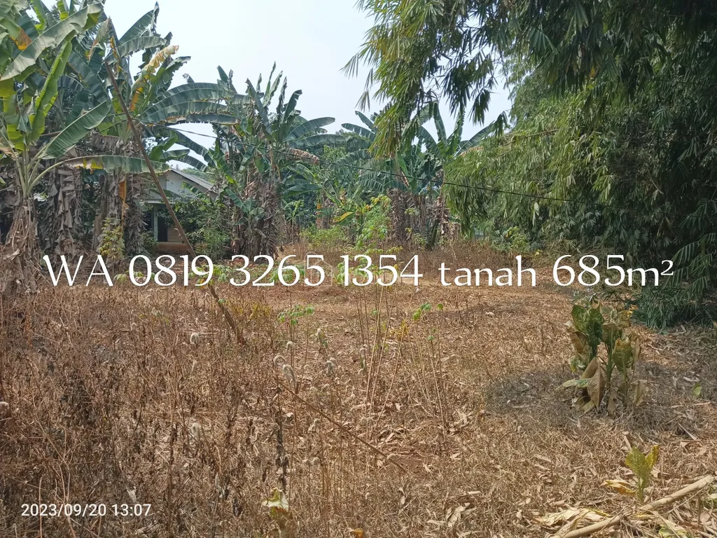 Tanah SHM 685 m², Gandoang, Cileungsi, Kab. Bogor. 