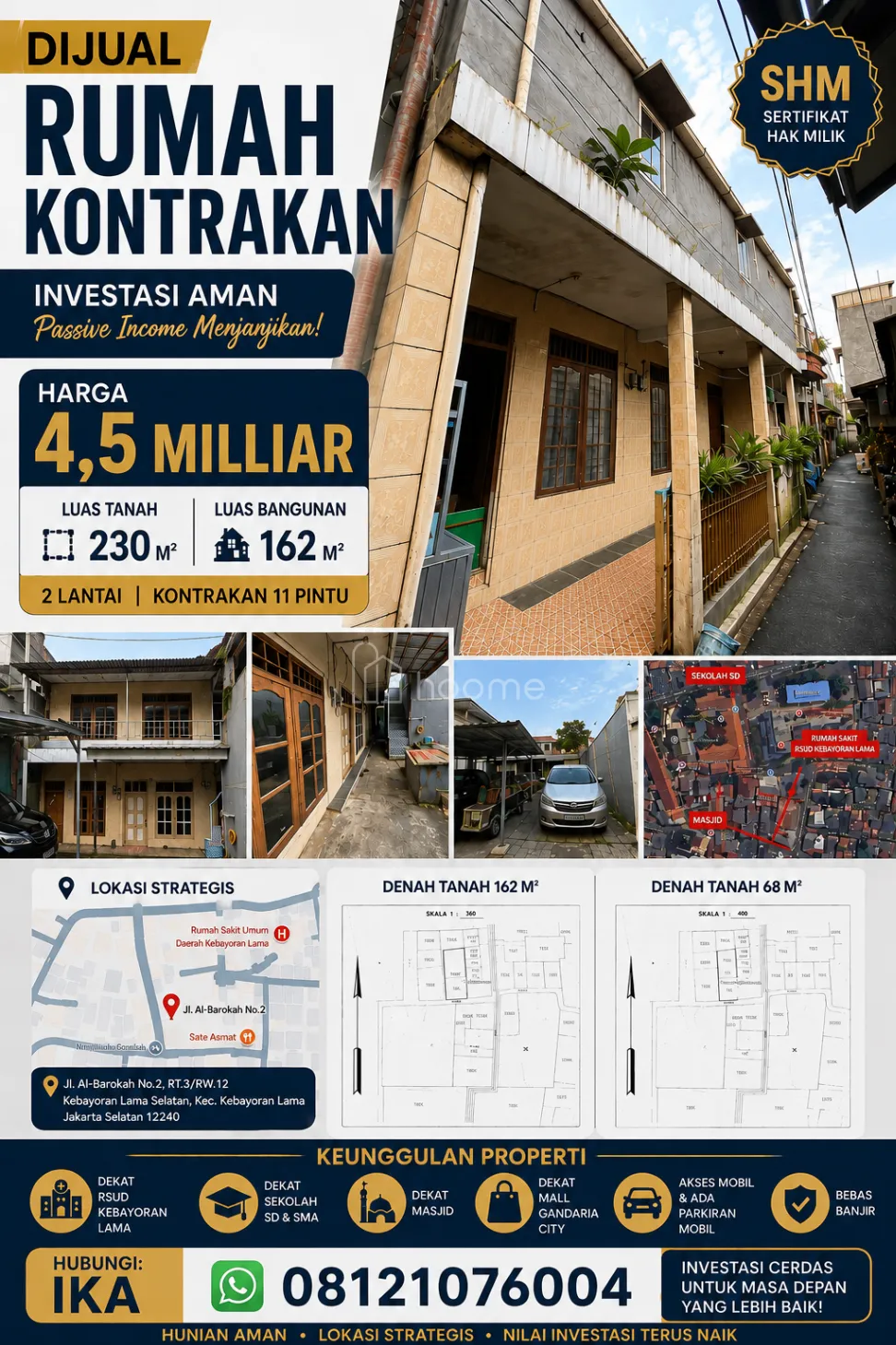 Dijual Rumah RUMAH KONTRAKAN STRATEGIS DEKAT GANDARIA CITY — foto 3 dari 4