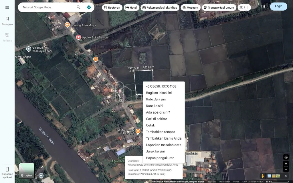 Dijual Tanah Zona Kuning Lokasi Strategis, Perumahan di Babelan — foto 1 dari 4