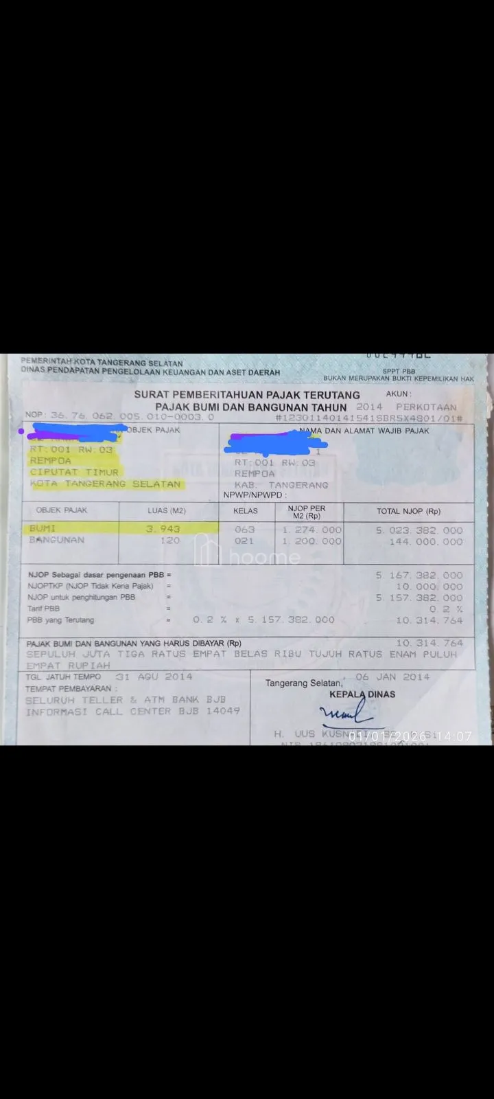 Dijual Tanah Di Rempoa utk Townhouse & hunian tenang. — foto 1 dari 3
