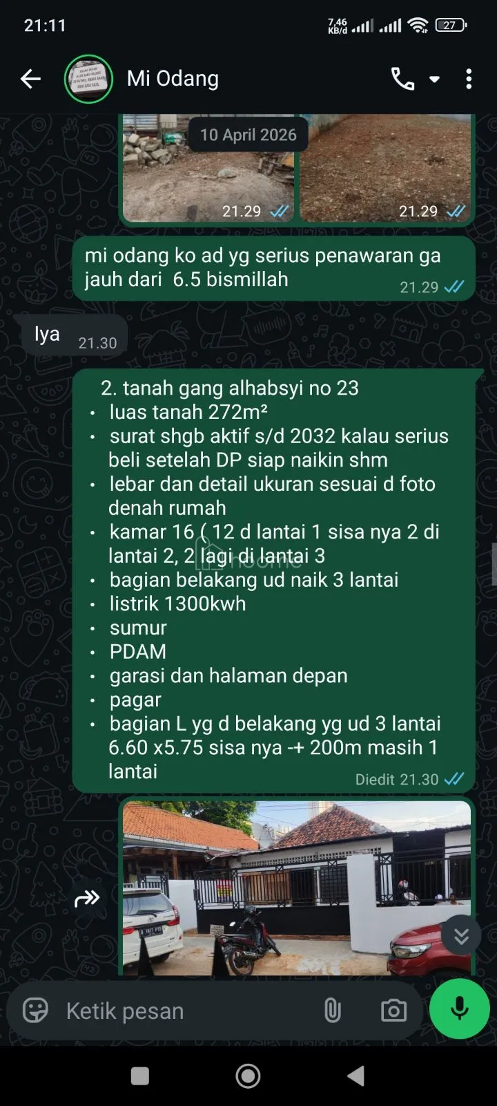 Dijual Rumah tua hitung tanah dekat pasar tanah abang — foto 1 dari 3