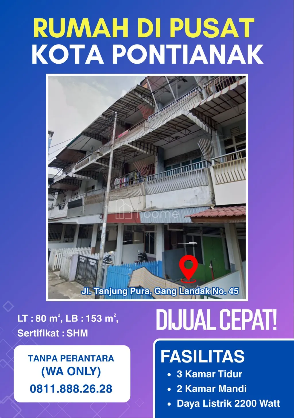 Dijual Rumah Rumah di pusat kota Pontianak — foto 3 dari 3