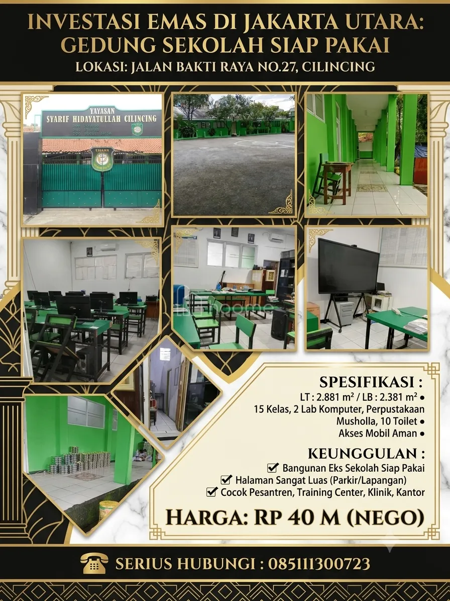 Dijual Kantor GEDUNG SEKOLAH AKTIF DI CILINCING JAKARTA UTARA — foto 3 dari 4
