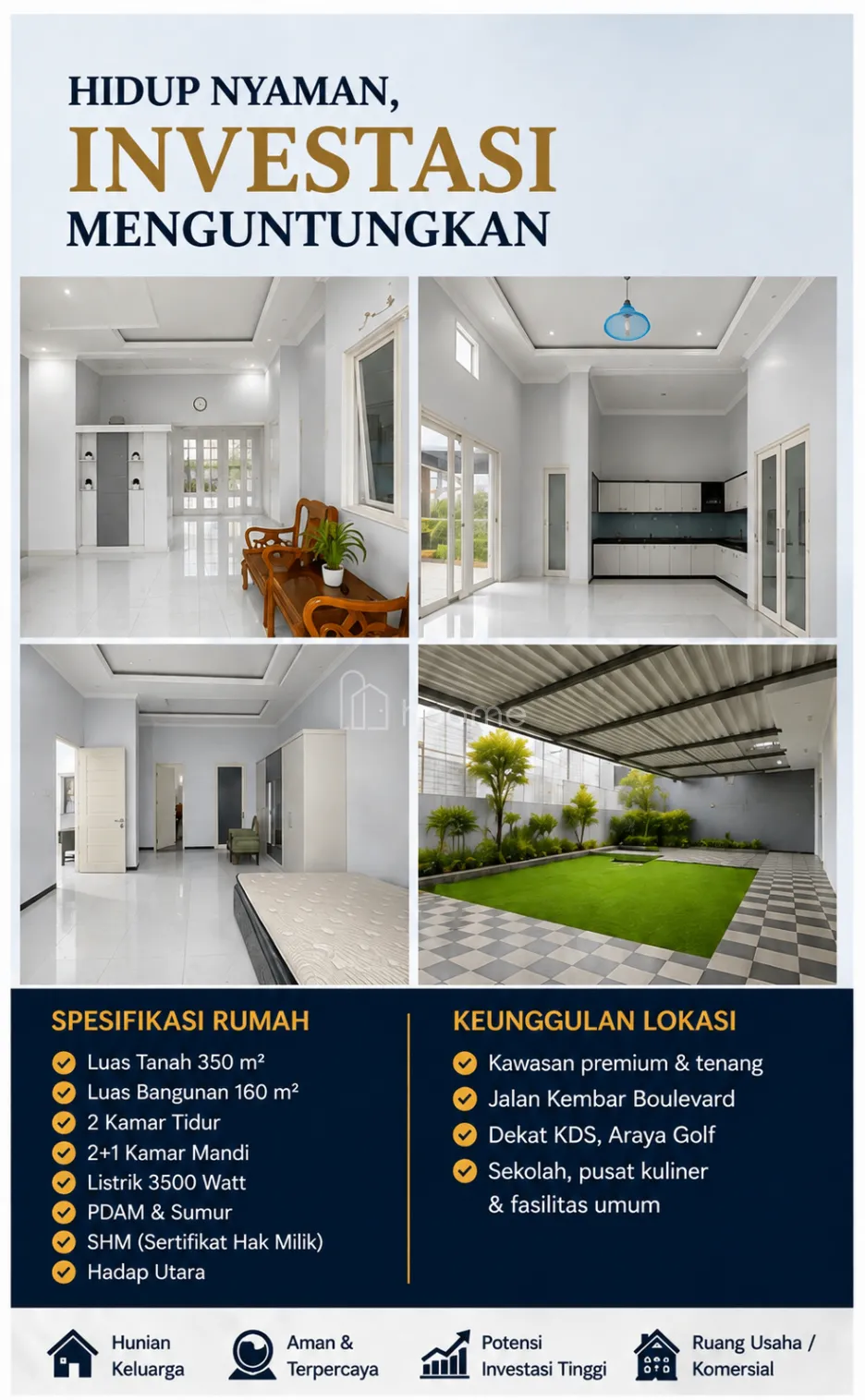 Dijual Rumah Tanah Luas, Potensi Pengembangan, Lokasi Premium — foto 1 dari 4