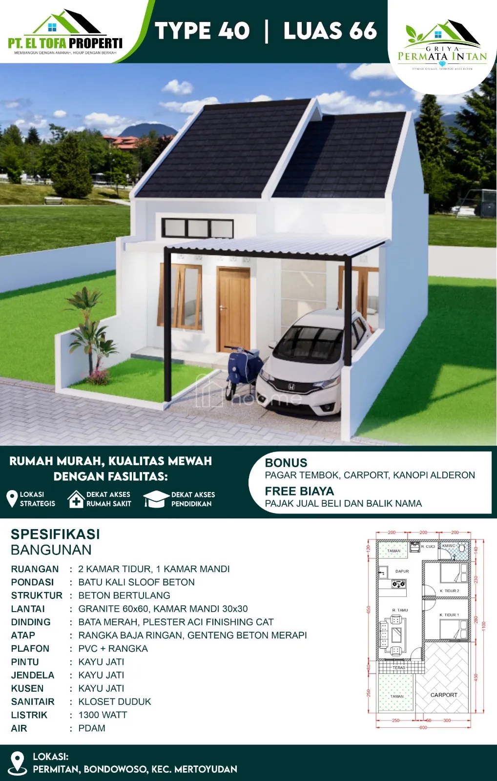 Dijual Rumah Beli Rumah yang Realistis Aja Nih 300 Jutaan — foto 3 dari 5