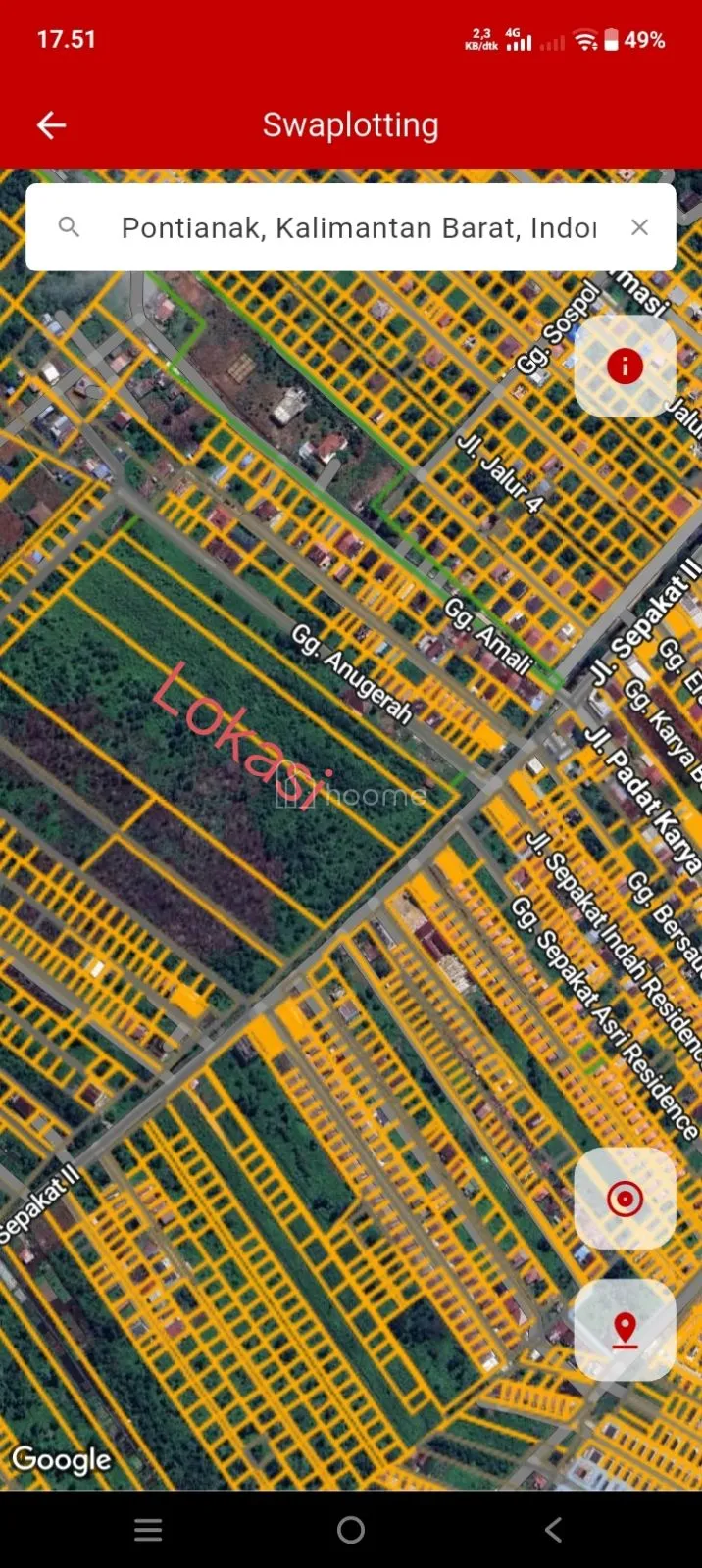 Dijual Tanah Sepakat 2 Pontianak, Lokasi Ramai, Akses Strategis — foto 3 dari 4