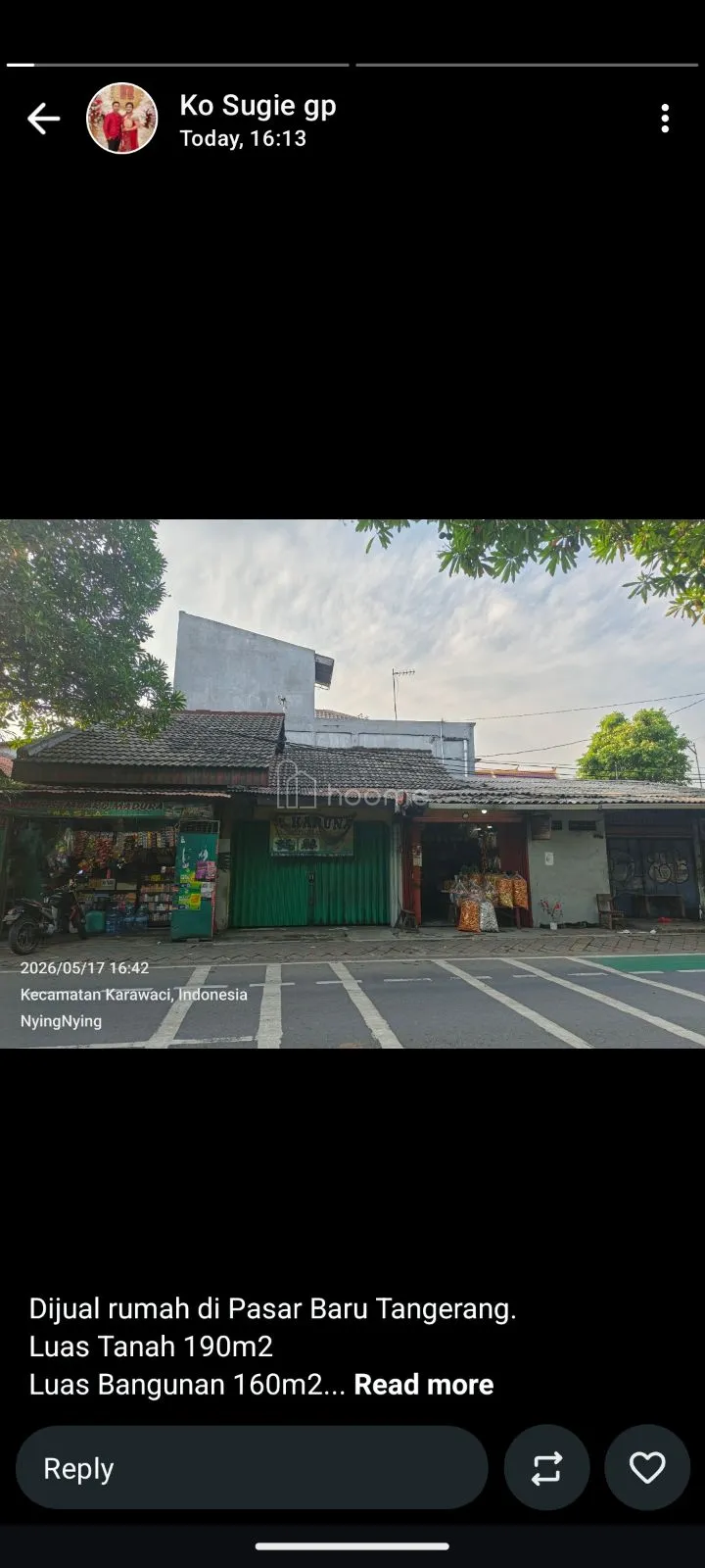 Dijual Rumah Kota tangerang dengan kios — foto 1 dari 3