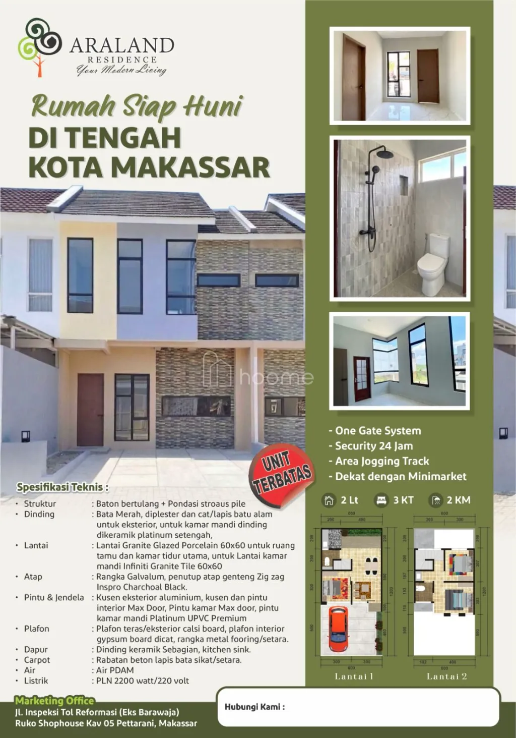 Dijual Rumah Rumah siap Huni di Tengah kota Makassar.  — foto 2 dari 3