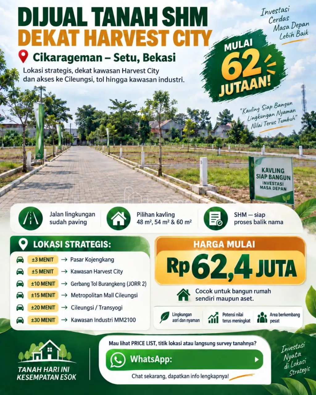 Dijual Tanah Victory Land Setu 2 Bekasi — foto 2 dari 4