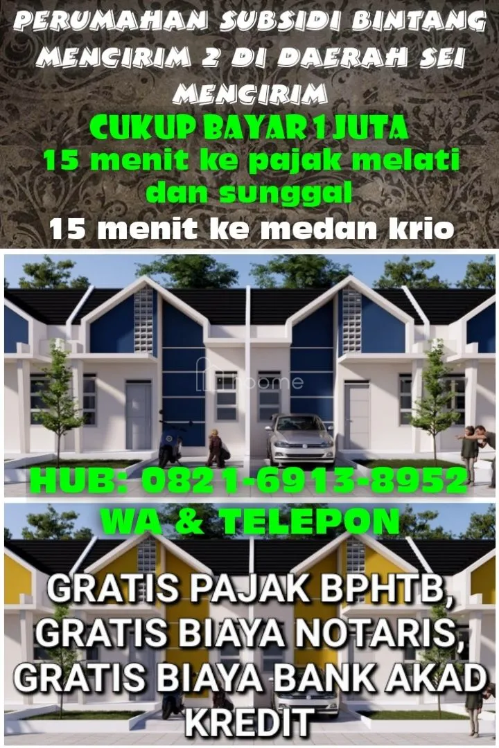 Dijual Rumah Perumahan subsidi dp murah di daerah sei mencirim  — foto 2 dari 4