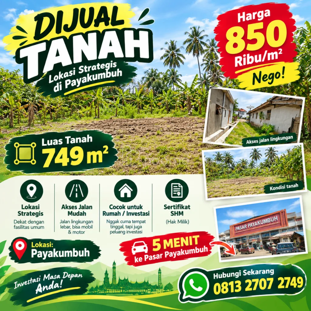 Dijual Tanah Di jual tanah luas 749 m2 — foto 2 dari 4