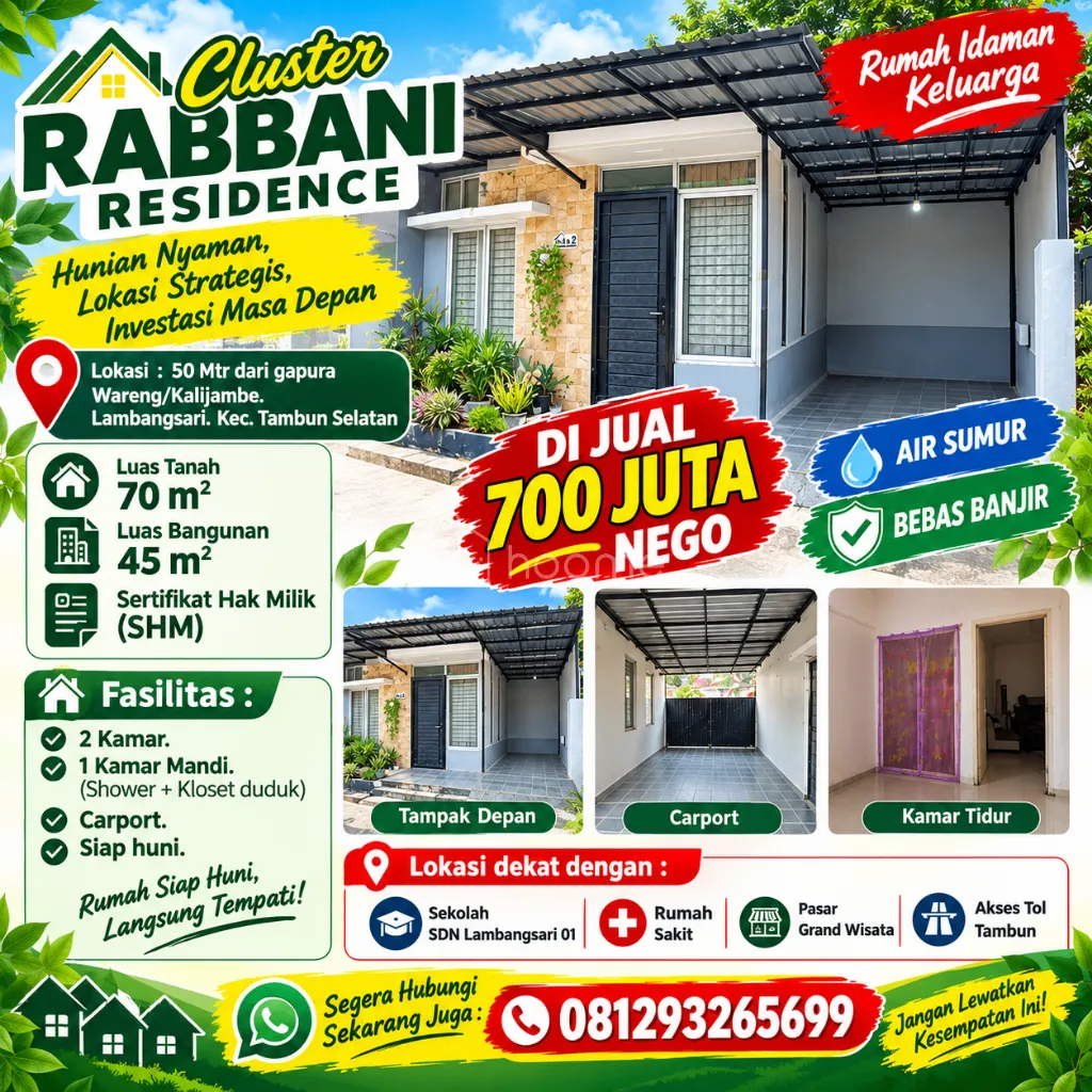 Dijual Rumah Cluster Rabbani Residence. Lambangsari - TamSel. — foto 2 dari 3