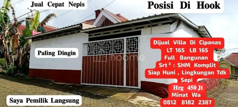 Dijual Rumah Villa  Bukit  Cipendawa