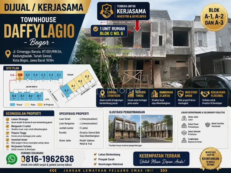 Dijual Ruko di Jual 3 unit Ruko & 1 unit Rumah area Bogor Kota