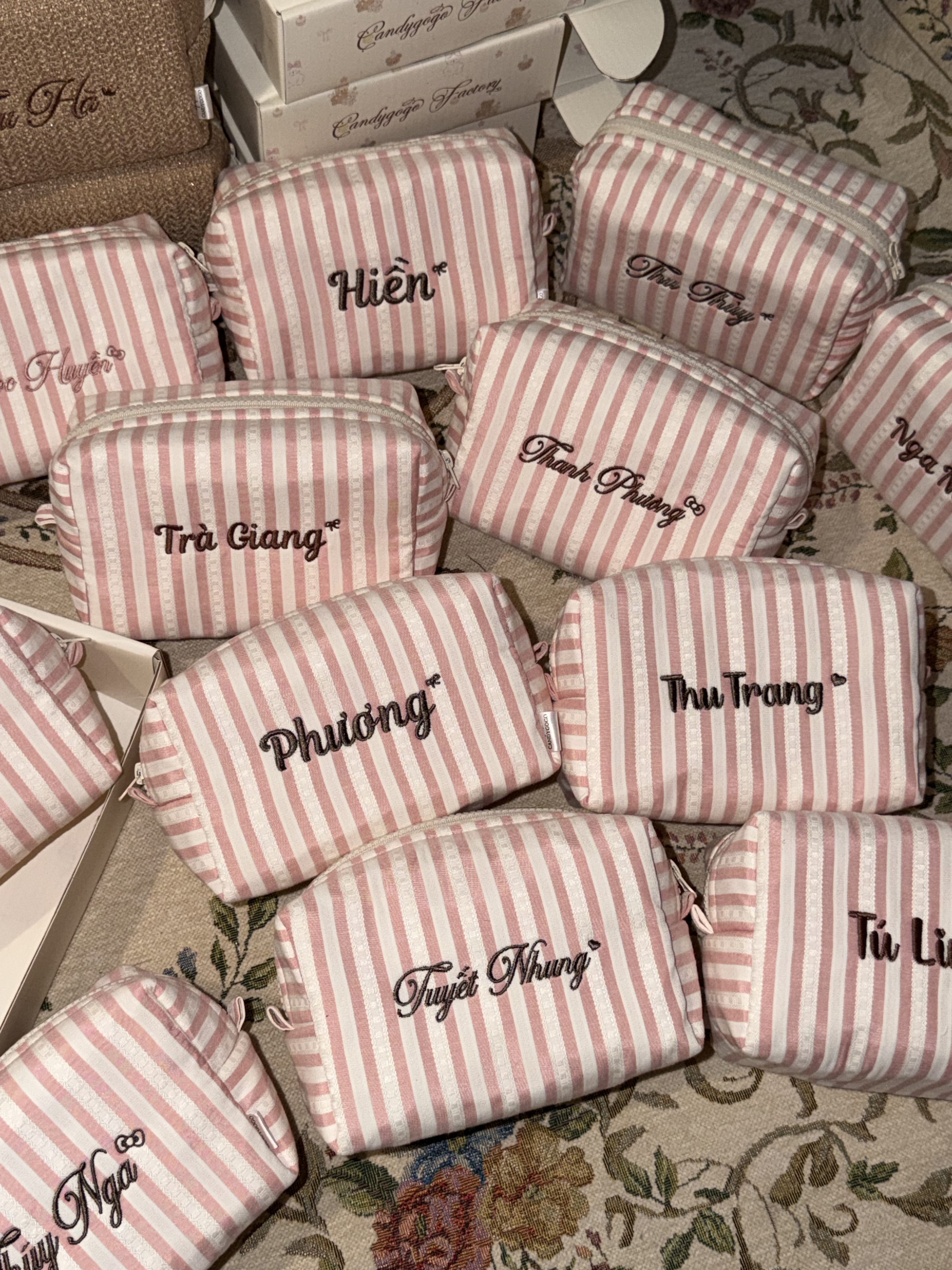 Pouch - Pink Stripes