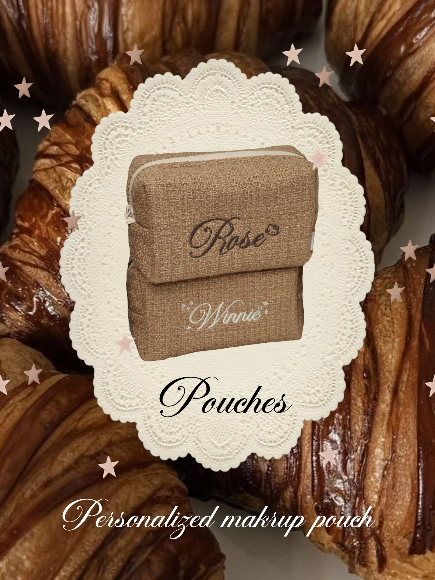 Sugar Brown Tweed Pouch