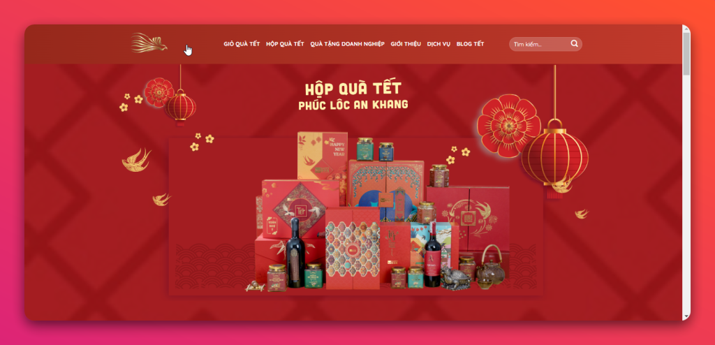 Website tết, giao diện web bán hàng tết
