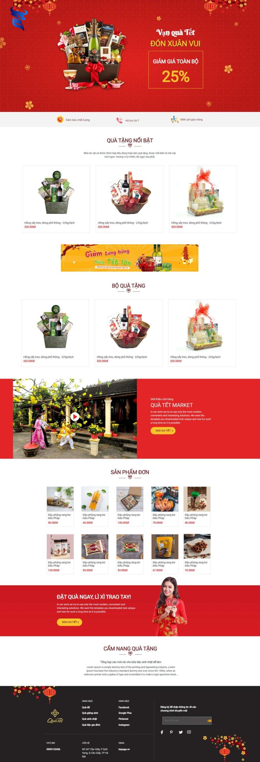 5+ mẫu website tết, giao diện web bán hàng tết 2025 ấn tượng