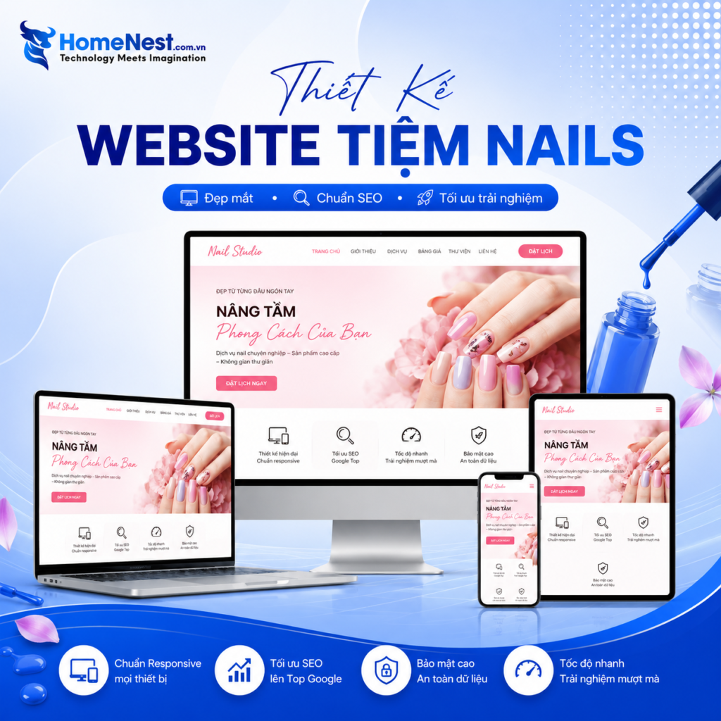 Thiết kế Website Nails chuyên nghiệp, hiện đại, uy tín