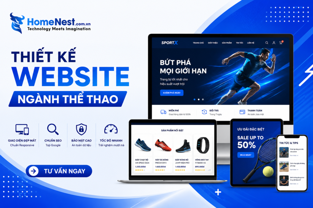 Thiết kế Website Ngành Thể Thao – Giải Pháp Nâng Cao Hiệu Quả Kinh Doanh Online