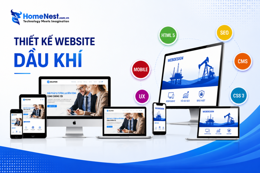 Thiết kế website dầu khí chuyên nghiệp, ấn tượng, hiện đại