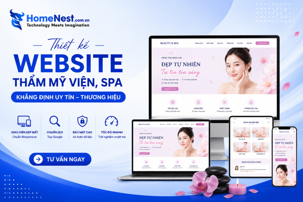 Thiết kế website spa làm đẹp, thẩm mỹ viện