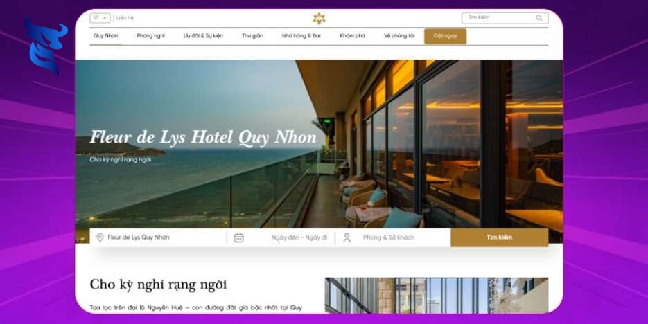 Thiết kế website khách sạn – resort – khu nghỉ dưỡng hiện đại chuẩn SEO 2 Website khách sạn chuẩn seo bởi homenest