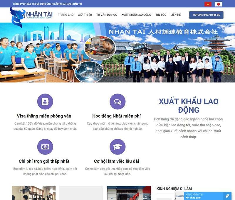 Thiết kế website xuất khẩu lao động chuyên nghiệp hiện đại chuẩn seo