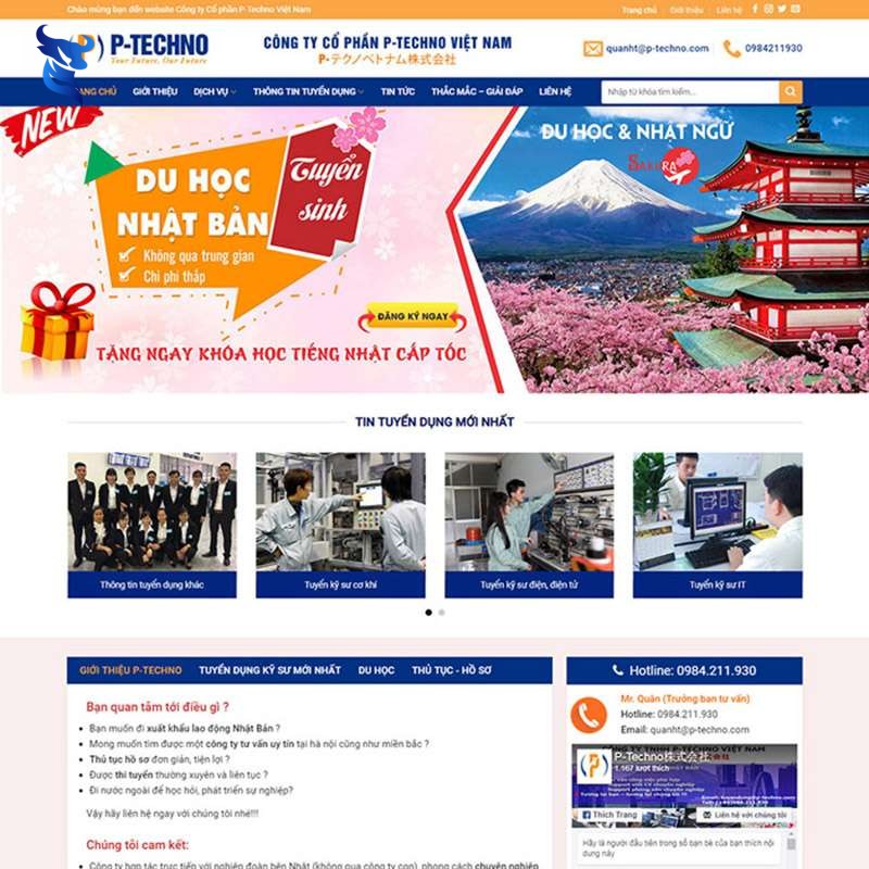 Thiết kế website xuất khẩu lao động chuyên nghiệp hiện đại chuẩn seo