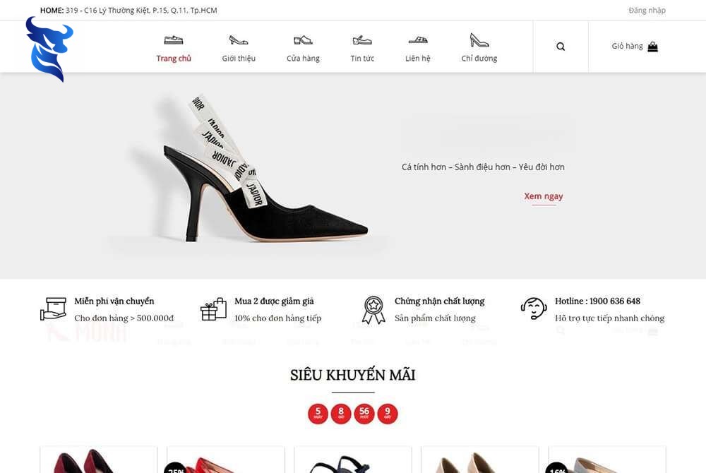 Dịch vụ thiết kế website bán giày dép, sneaker chuyên nghiệp chuẩn seo