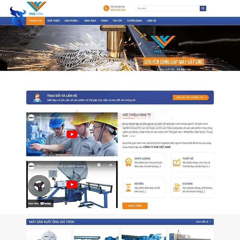 Thiết kế website cơ khí – công nghiệp chuyên nghiệp, giá tốt